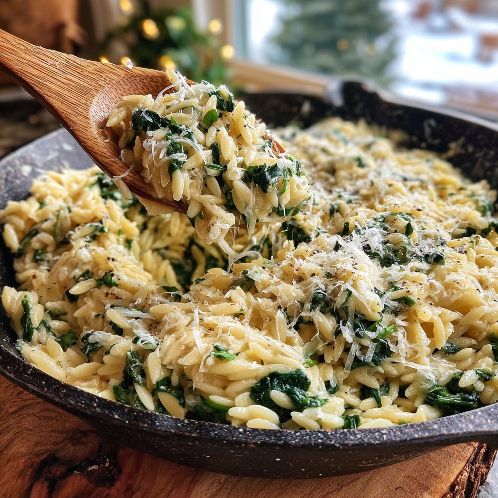 Creamy Spinach Parmesan Orzo