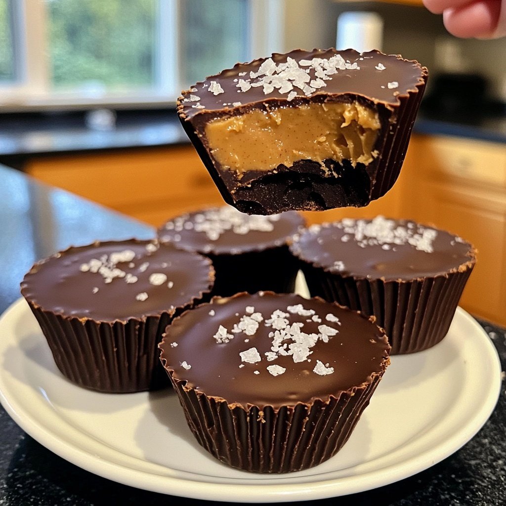 Homemade Peanut Butter Cups with Sea Salt