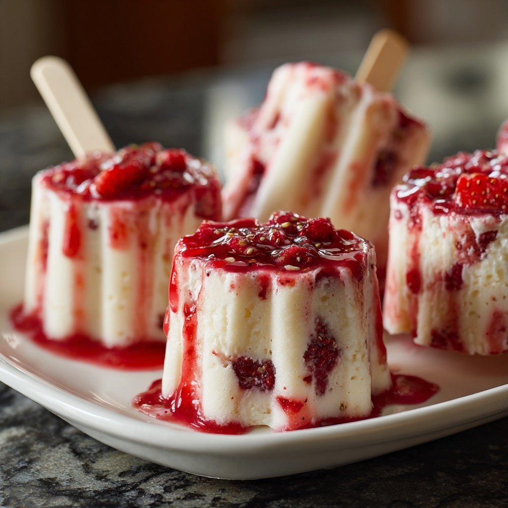 Valentines Snacks Mini Strawberry Yogurt Pops
