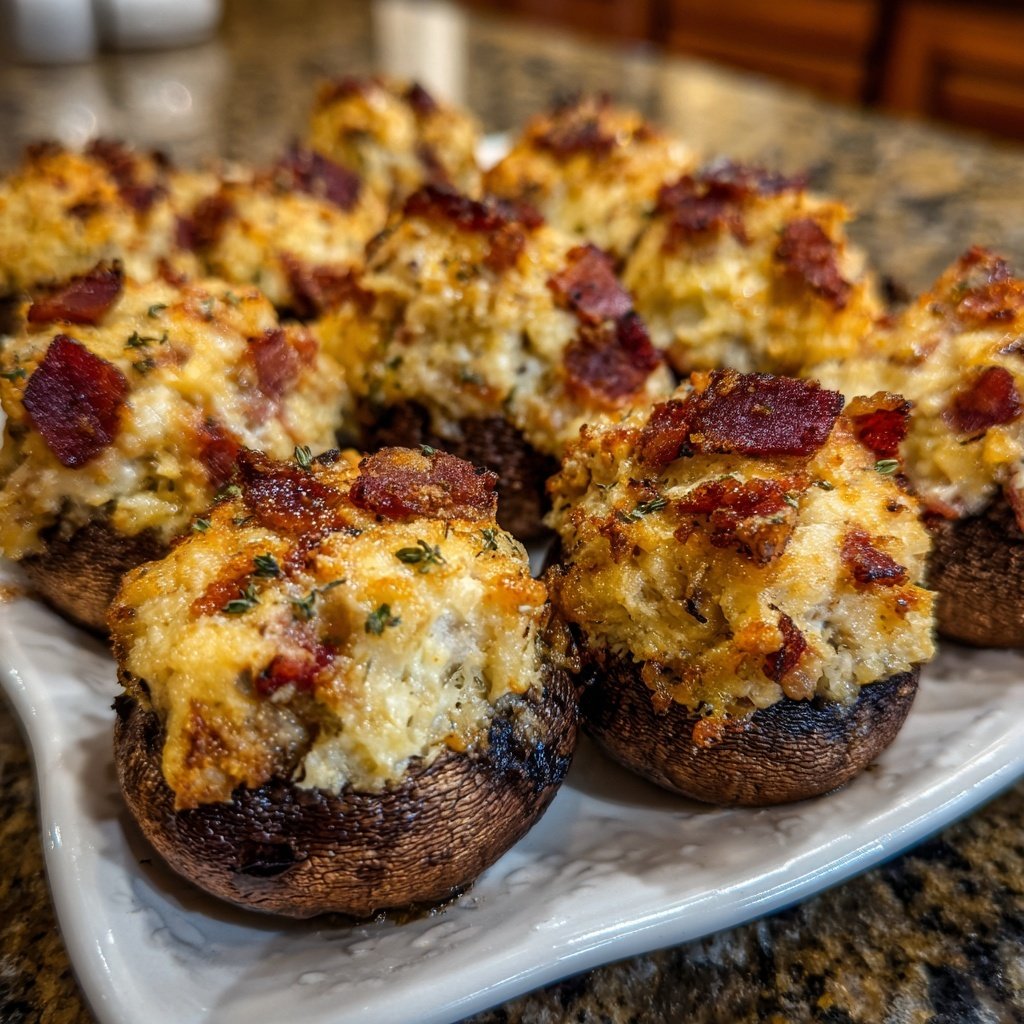 Super Bowl Stuffed Mushrooms