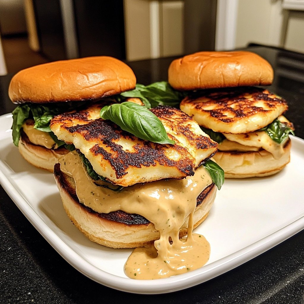 Sliders with Halloumi