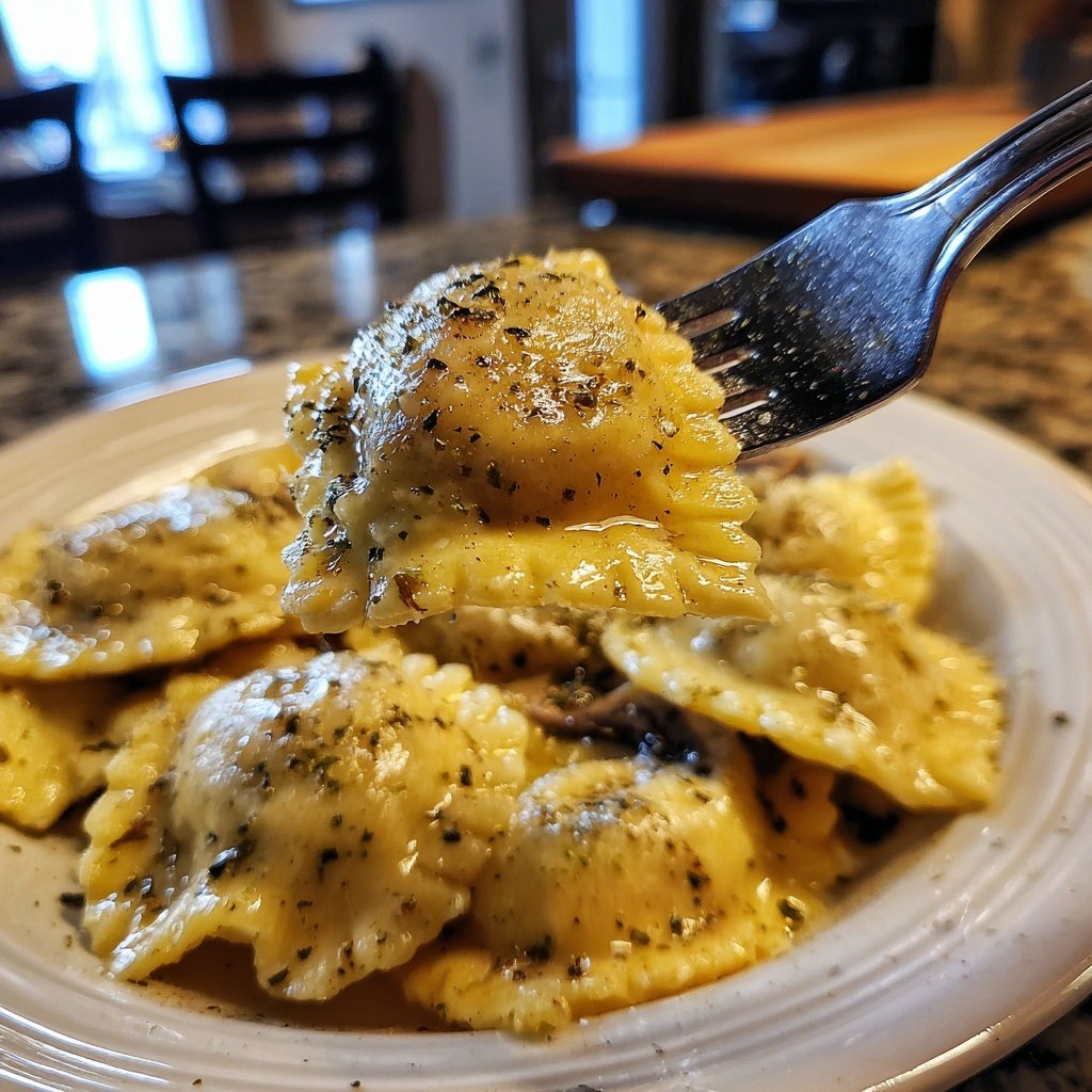 Wild Mushroom Ravioli with Truffle Oil
