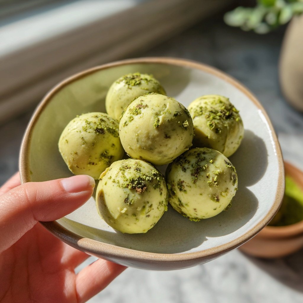 White Chocolate Matcha Truffles