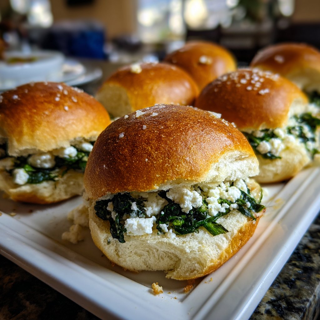 Easy Slider Spinach Feta Stuffed Sliders