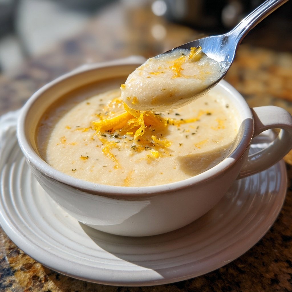 Creamy Lemon White Bean Soup Bowl