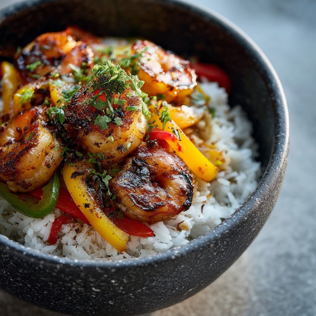 High Protein Shrimp Rice Bowl