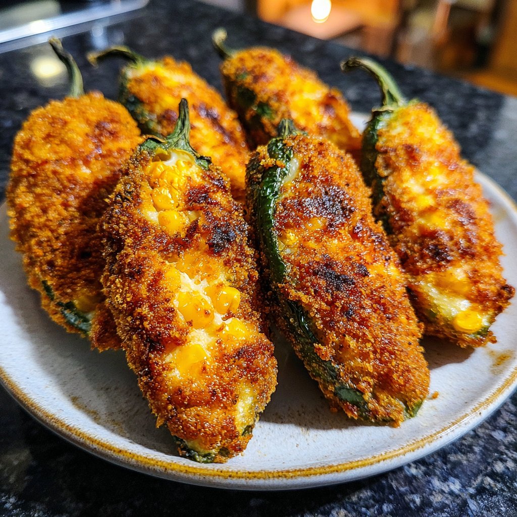 Jalapeno Poppers Stuffed with Corn