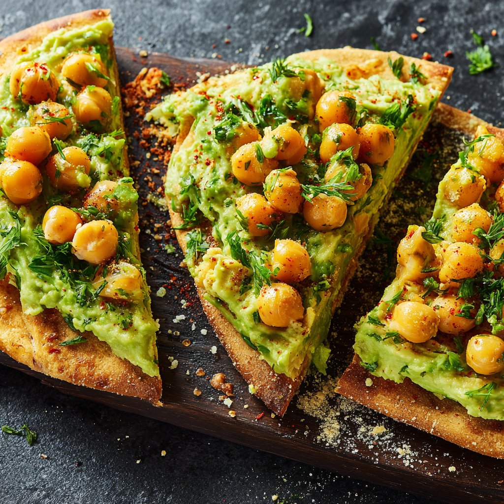 Healthy Lunch Avocado Chickpea Flatbread