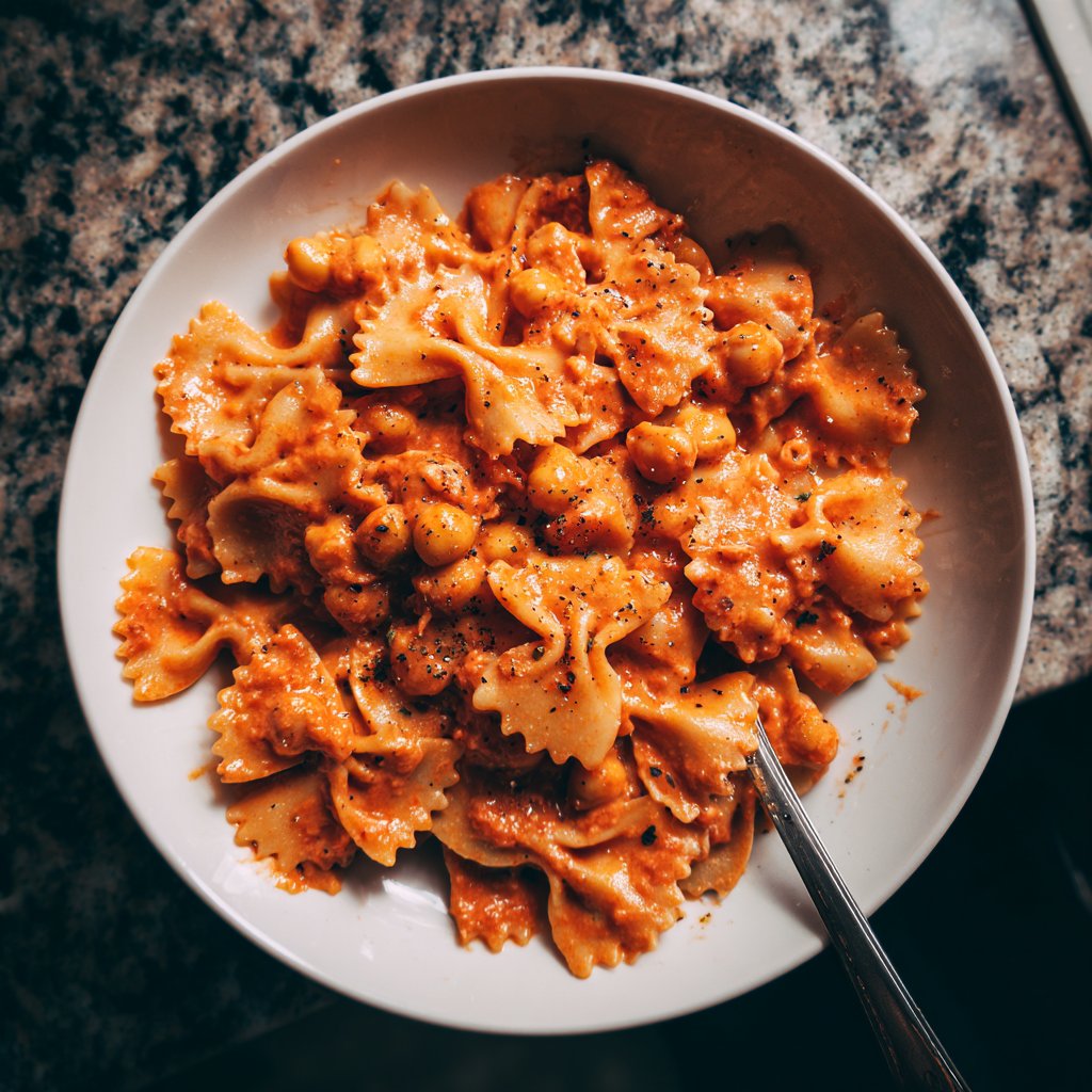 Creamy Tomato Chickpea Pasta Bowl