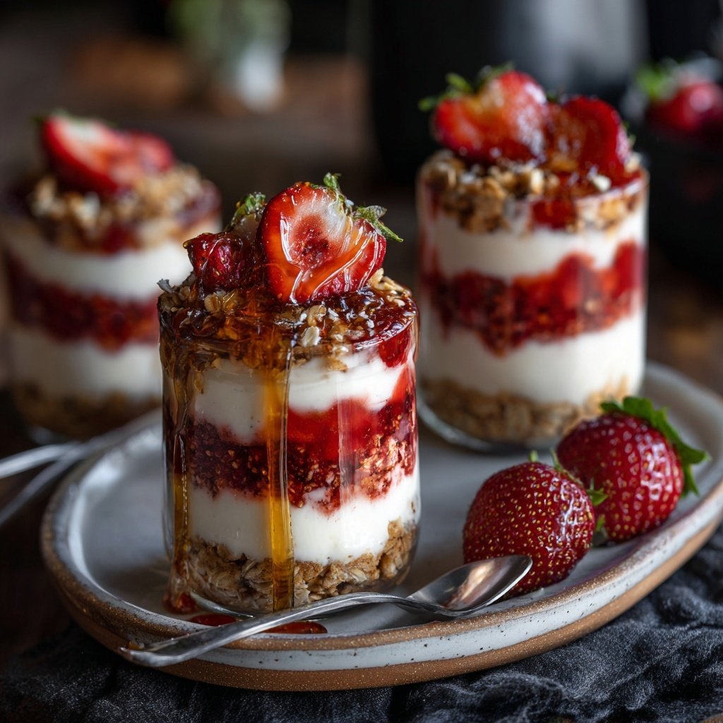 Strawberry Oat Cheesecake Parfaits