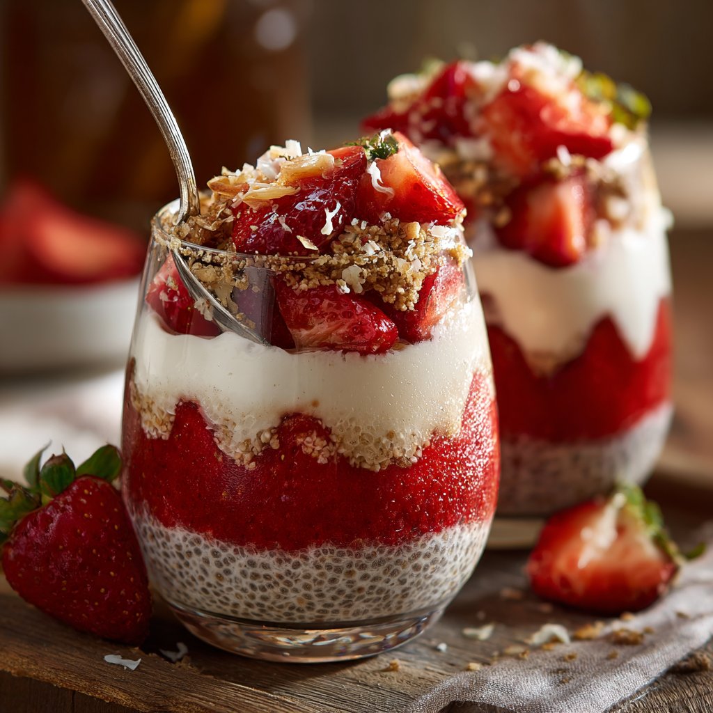 Strawberry Coconut Chia Parfaits